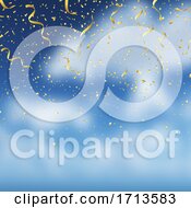 Poster, Art Print Of Gold Confetti On Blue Sky Background