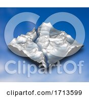 Poster, Art Print Of 3d Isometric Snowy Landscape With Mountain Terrain