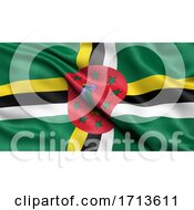3D Illustration Of The Flag Of Dominica Waving In The Wind
