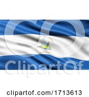 Poster, Art Print Of 3d Illustration Of The Flag Of Nicaragua Waving In The Wind