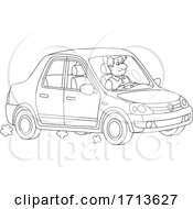 Poster, Art Print Of Man Driving A Car