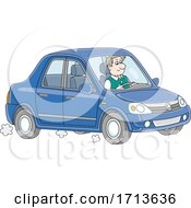 Man Driving A Car