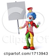 3d Clown Wearing A Face Mask On A White Background