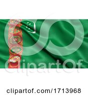 Poster, Art Print Of 3d Illustration Of The Flag Of Turkmenistan Waving In The Wind