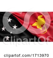 3d Illustration Of The Flag Of Papua New Guinea Waving In The Wind