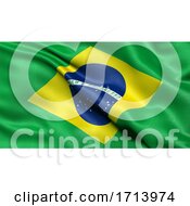 Poster, Art Print Of 3d Illustration Of The Flag Of Brazil Waving In The Wind