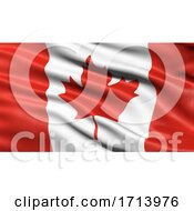 3D Illustration Of The Flag Of Canada Waving In The Wind