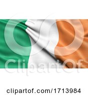 3D Illustration Of The Flag Of The Republic Of Ireland Waving In The Wind