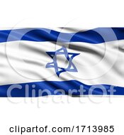 Poster, Art Print Of 3d Illustration Of The Flag Of Israel Waving In The Wind