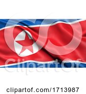 Poster, Art Print Of 3d Illustration Of The Flag Of North Korea Waving In The Wind