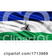 Poster, Art Print Of 3d Illustration Of The Flag Of Lesotho Waving In The Wind