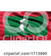 Poster, Art Print Of 3d Illustration Of The Flag Of The Maldives Waving In The Wind