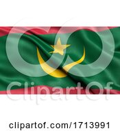 Poster, Art Print Of 3d Illustration Of The Flag Of Mauritania Waving In The Wind