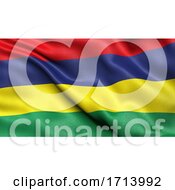 Poster, Art Print Of 3d Illustration Of The Flag Of Mauritius Waving In The Wind