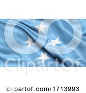 Poster, Art Print Of 3d Illustration Of The Flag Of Micronesia Waving In The Wind