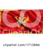 3D Illustration Of The Flag Of Montenegro Waving In The Wind