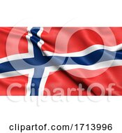 3D Illustration Of The Flag Of Norway Waving In The Wind