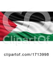 3D Illustration Of The Flag Of Palestine Waving In The Wind
