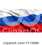 Poster, Art Print Of 3d Illustration Of The Flag Of Russia Waving In The Wind