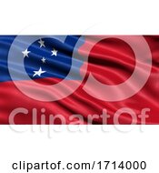 Poster, Art Print Of 3d Illustration Of The Flag Of Samoa Waving In The Wind