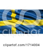 Poster, Art Print Of 3d Illustration Of The Flag Of Sweden Waving In The Wind