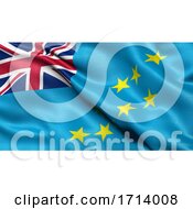Poster, Art Print Of 3d Illustration Of The Flag Of Tuvalu Waving In The Wind