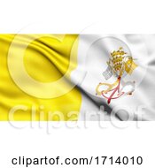 Poster, Art Print Of 3d Illustration Of The Flag Of Vatican City Waving In The Wind
