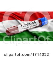 Poster, Art Print Of Flag Of Tajikistan Waving In The Wind With A Positive Covid 19 Blood Test Tube