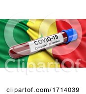 Poster, Art Print Of Flag Of Senegal Waving In The Wind With A Positive Covid 19 Blood Test Tube