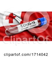 Poster, Art Print Of Flag Of Tonga Waving In The Wind With A Positive Covid 19 Blood Test Tube