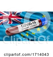 Poster, Art Print Of Flag Of Tuvalu Waving In The Wind With A Positive Covid 19 Blood Test Tube