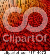3D Modern Background With Extruding Cubes