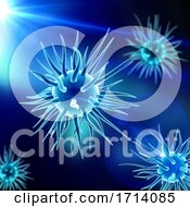 3D Medical Background With Virus Cells On Abstract Design