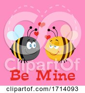 Bee Couple In Love Over Be Mine Text