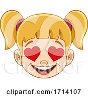 Poster, Art Print Of Blond Haired Girl With A Love Expression