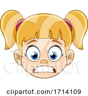Poster, Art Print Of Blond Haired Girl With A Worried Expression