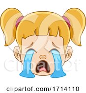Poster, Art Print Of Blond Haired Girl With A Crying Expression