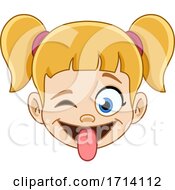 Poster, Art Print Of Blond Haired Girl With A Silly Expression