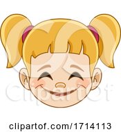 Poster, Art Print Of Blond Haired Girl With A Pleased Expression