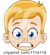 Poster, Art Print Of Blond Haired Boy With A Nervous Expression