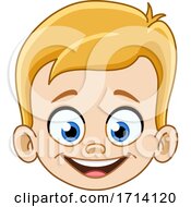 Poster, Art Print Of Blond Haired Boy With A Happy Expression