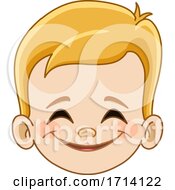 Poster, Art Print Of Blond Haired Boy With A Pleased Expression