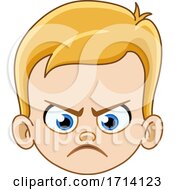 Poster, Art Print Of Blond Haired Boy With A Mad Expression