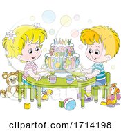 Poster, Art Print Of Children Celebrating A Birthday