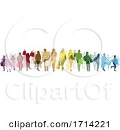 Poster, Art Print Of Group Of Colorful People Shopping