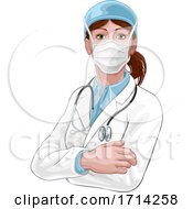Poster, Art Print Of Doctor Woman In Medical Ppe Mask