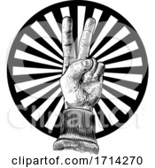 Poster, Art Print Of Peace Victory Hand Sign