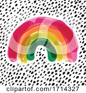 Poster, Art Print Of Watercolor Styled Rainbow On Dots