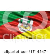 Poster, Art Print Of 3d Illustration Of The Brazilian State Flag Of Rio Grande Do Sul Waving In The Wind