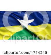 Poster, Art Print Of 3d Illustration Of The Brazilian State Flag Of Rondonia Waving In The Wind
